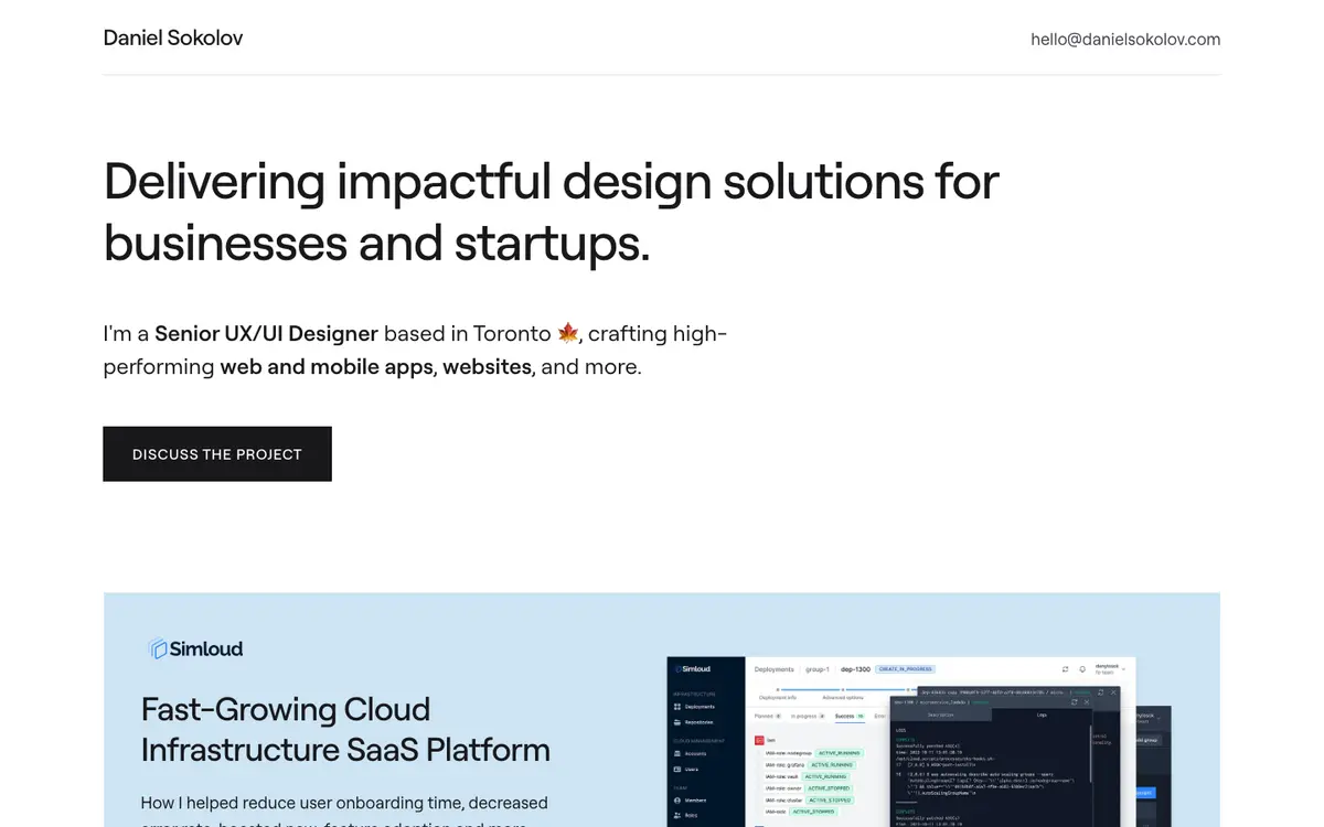 Portfolio site of Daniel Sokolov