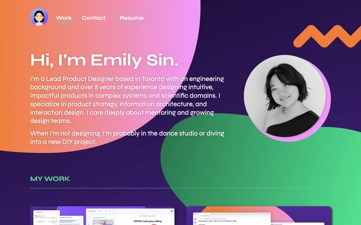 Portfolio site of Emily Sin