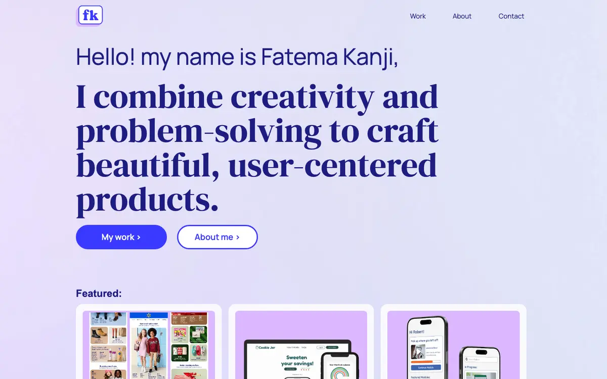 Portfolio site of Fatema Kanji