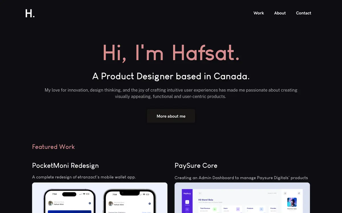 Portfolio site of Hafsat Alimi