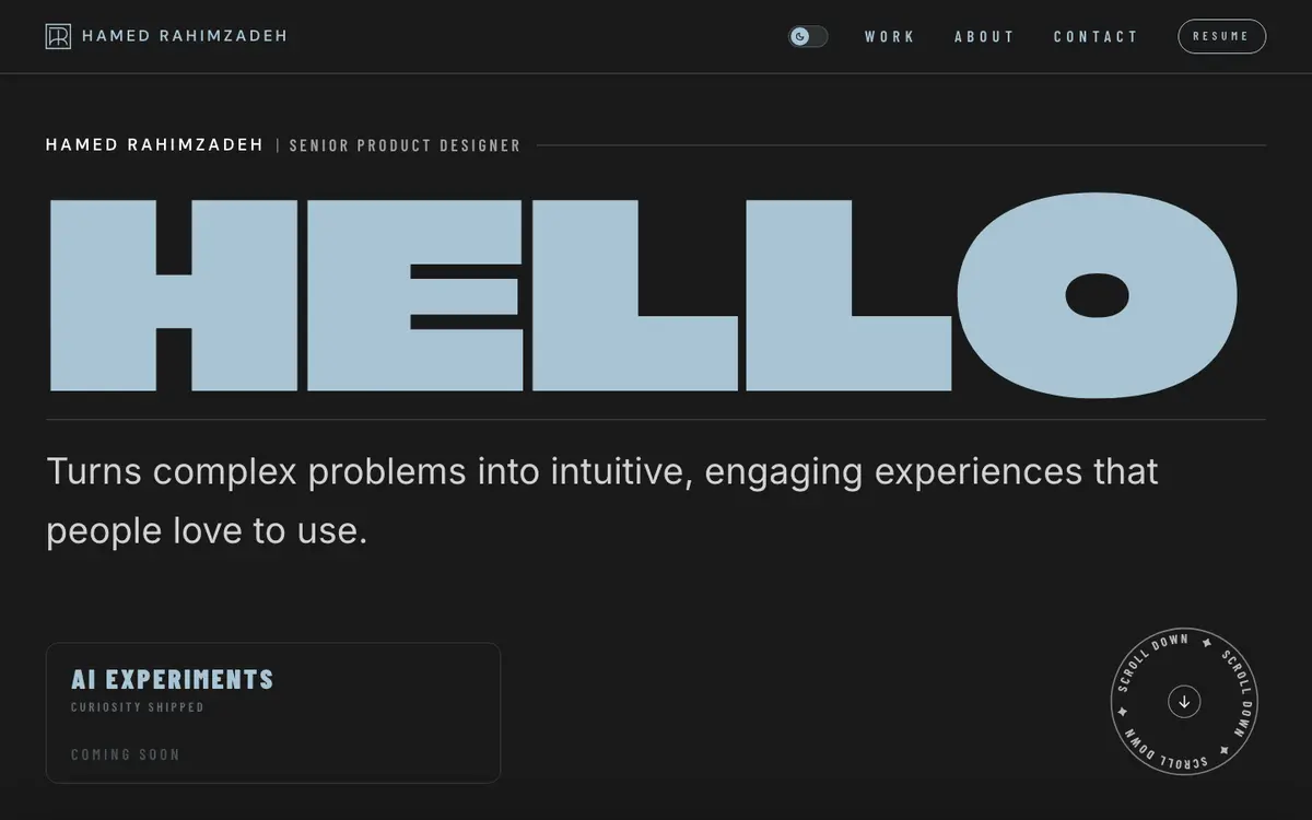 Portfolio site of Hamed Rahimzadeh