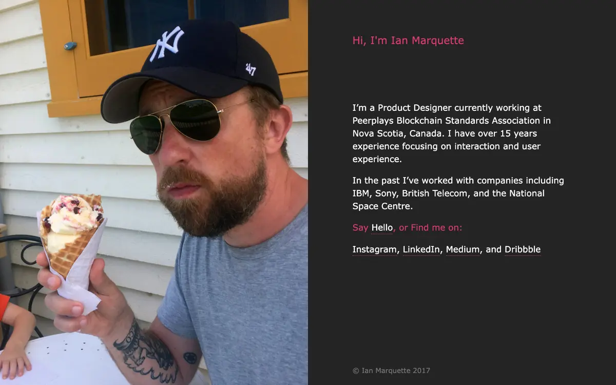 Portfolio site of Ian Marquette