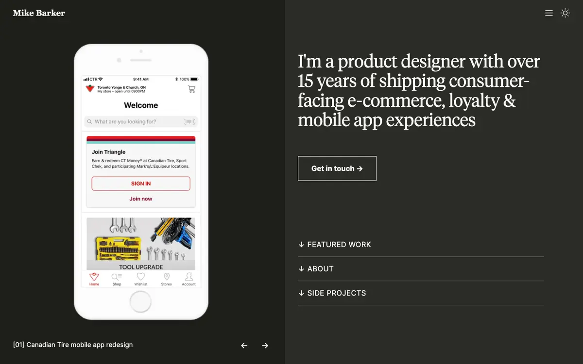 Portfolio site of Mike Barker