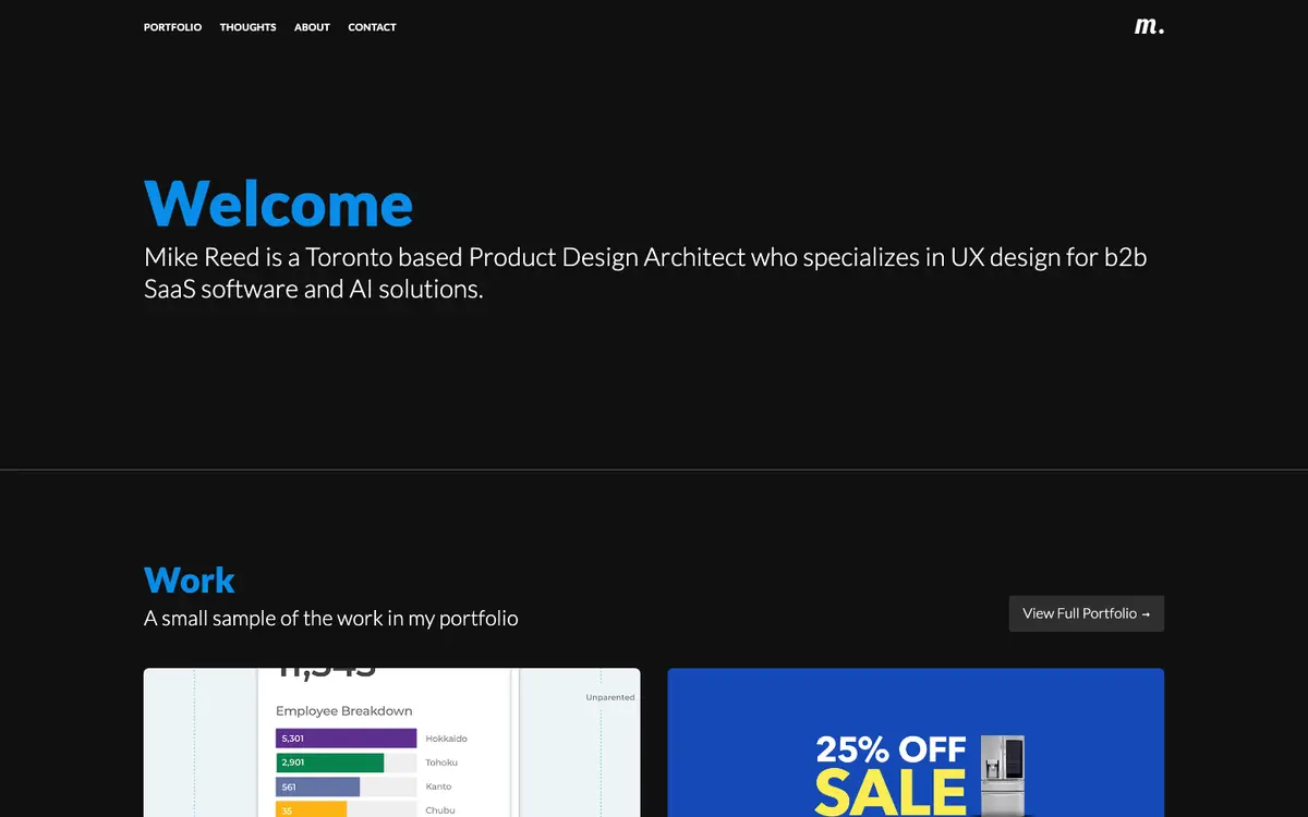 Portfolio site of Mike Reed