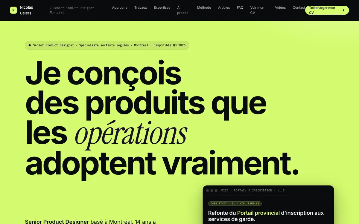 Portfolio site of Nicolas Celers