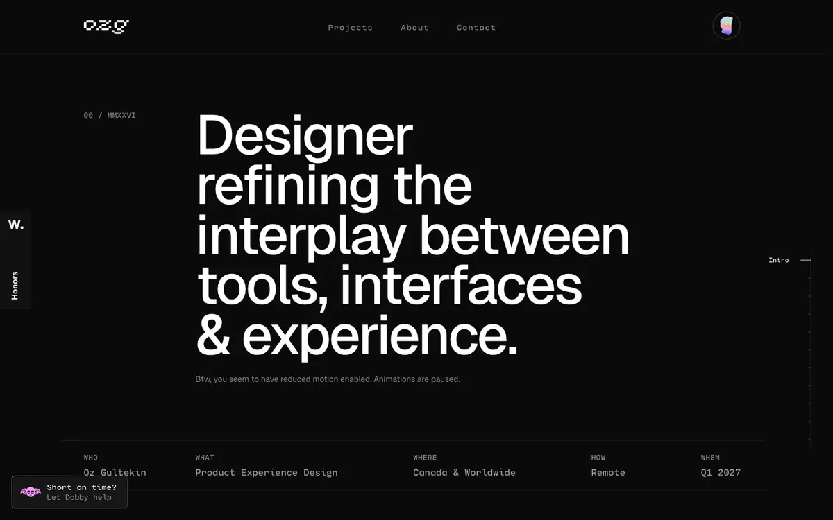 Portfolio site of Oz Gultekin