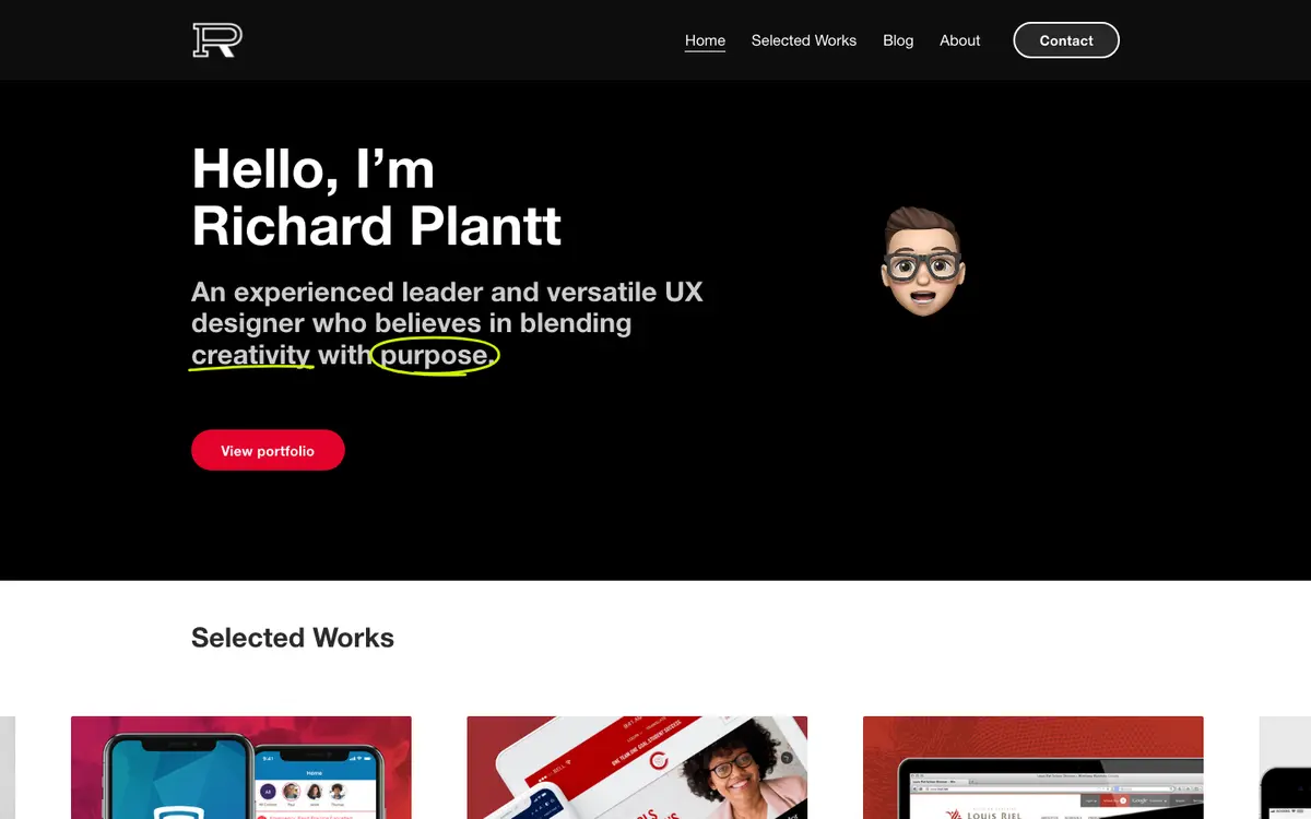 Portfolio site of Richard Plantt