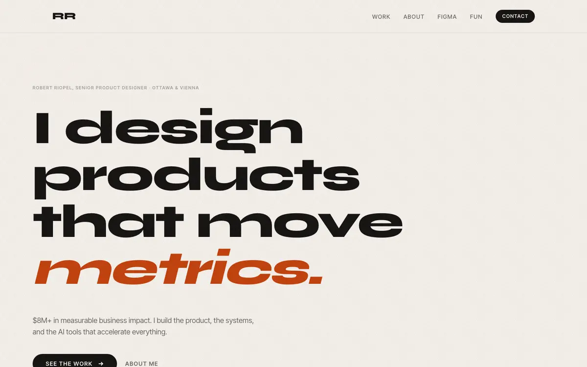 Portfolio site of Robert Riopel