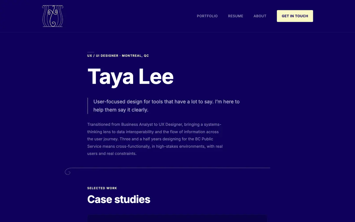 Portfolio site of Taya Lee