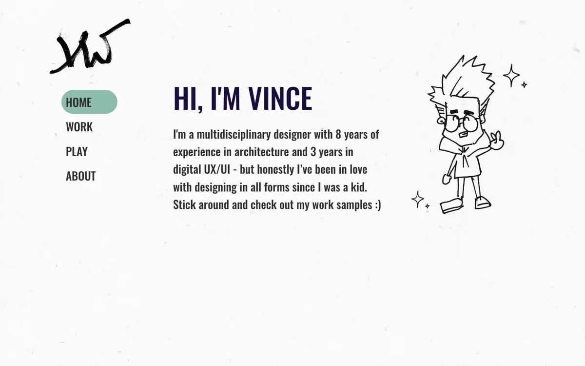Portfolio site of Vince